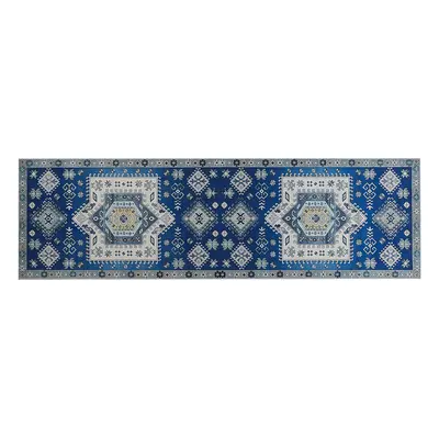 Runner Rug x cm Blue and Beige PARVAKADLI