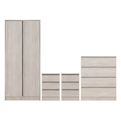 Malvern Door Wardrobe Bedroom Set Urban Snow Beige Items