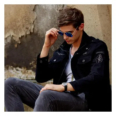 (black, 6XL) European And American Fashion Big Size Men&apos;s Winter Jacket Jacket Denim Men&ap