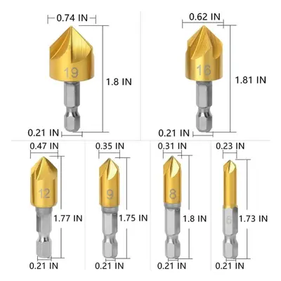 (26pcs) 26pcs Woodworking Step Drill Bit Three-point Countersunk Wood Plug Chamfering Drill Cent