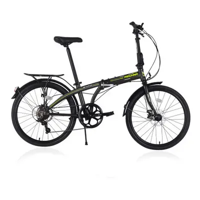 (Dark Grey) 24" Folding City Bike Aluminum Frame Speed Folding Bike