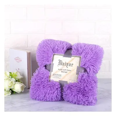 (purple, L) Super Soft Blankets For Beds Shaggy Faux Fur Blanket Ultra Plush Decorative Blanket