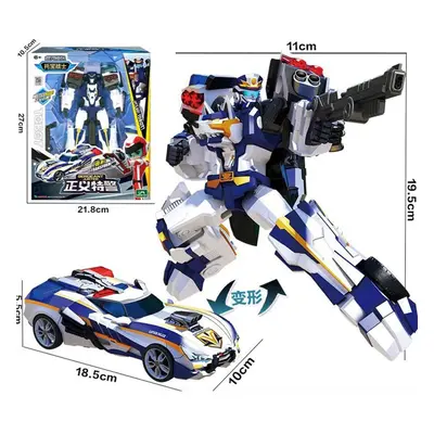 (Tobot V Police Car, With Original Box) Robot Tobot V Galaxy Detectives Transform Figure Boys To