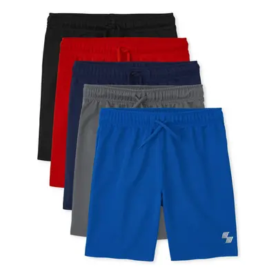 The Children's Place boys The Children's Place Basketball Casual Shorts Black/Tidal/Red/Blue/Gra