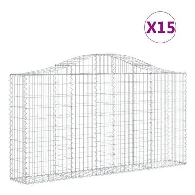 (200 x x 100/120 cm/15 pcs) vidaXL Arched Gabion Basket Stone Basket Gabion Retaining Wall Galva