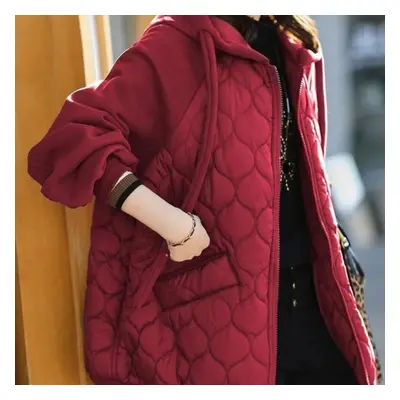 (red, XXL) Coats For Women Jacket Autumn Winter For Women Thickened Velvet Windbreaker Women Loo