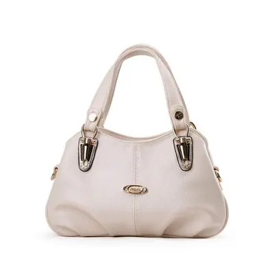 (white, one size) Bag Female Handbag Women Middle-aged Mother Bag Soft Leather Single Shoulder C