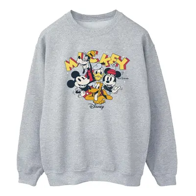 (XL, Sports Grey) Disney Womens/Ladies Mickey Mouse Group Sweatshirt