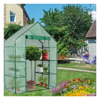 (143x73x195cm) Walk in Greenhouse for Outdoor, Large Grow House with Shelves Tier for Outdoor, P