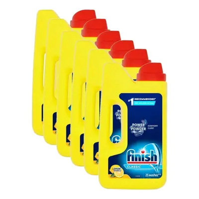 6 X Finish Dishwasher Powder Classic Lemon Sparkle Detergent Cleaner Refill 1Kg