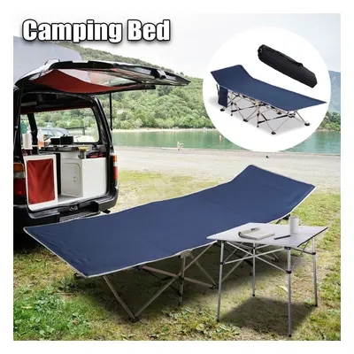 (blue) Portable Extra Wide Folding Camp Bed Camping Bed Travel Outdoor