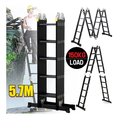 5.7M Aluminium Combination Folding Ladder Step way Multi-Purpose