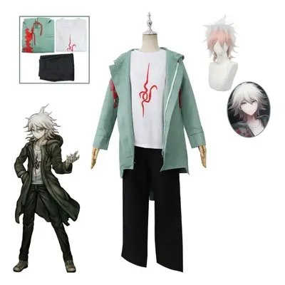 (XXL) Anime Dangarompa Nagito Komaeda Setelan Kaus Jake Kostum Cosplay Coat Hoodie Halloween Par