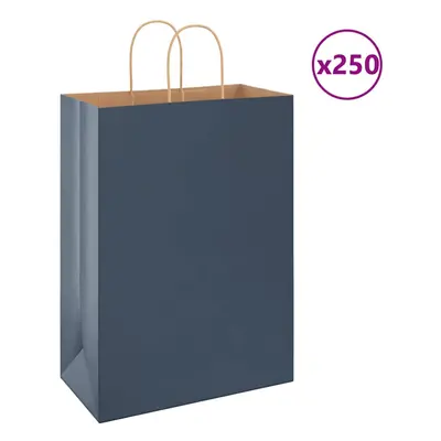 (blue, x x cm) vidaXL Paper Bags pcs with Handles Brown 21x11x36 cm Paper Grocery Bag