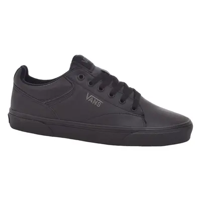 (7.5, Black) Vans Mens Seldan Casual Tumbled Leather Trainers Sneakers Shoes