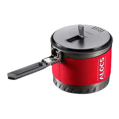 (14.L) Outdoor Heat Exchange Camping Cooking Pot Cookware Folding Handle For Hiking Backpacking 