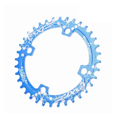 (Blue, 34T) 32/34/36/38T Mountain Bike Discs Bike Components Round Narrow Wide Chainring Bicycle