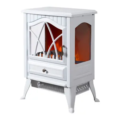 (White) Neo Electric Fire Heater Realistic Flame Effect