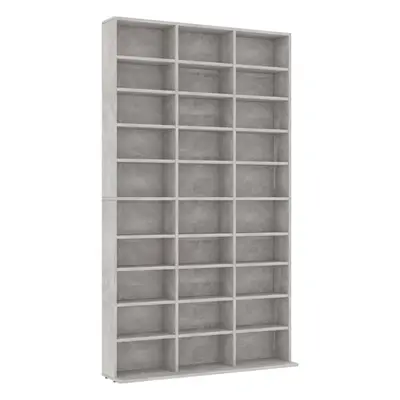 vidaXL CD Cabinet Concrete Grey Engineered Wood CD Shelf Cupboard Bookshelf