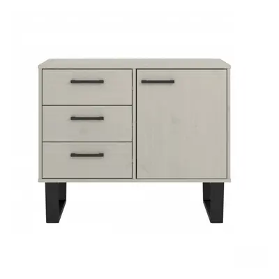 (Grey) Home Source Vigo Door Drawer Pine Sideboard Unit