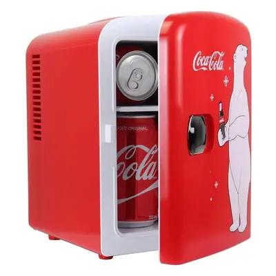 (Red) 4L Small Fridge Cans Desktop Fridge Skin Care Office Food & Beverage Home Car & Travel 12v