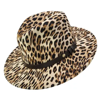 (Leopard Print) Classic Animal Print Fedora Hat