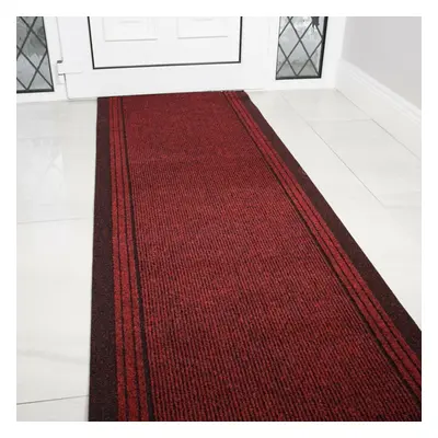 (Red, 67cm x 457cm (15')) Very Long Hallway Rug Heavy Duty Runner ANY Length