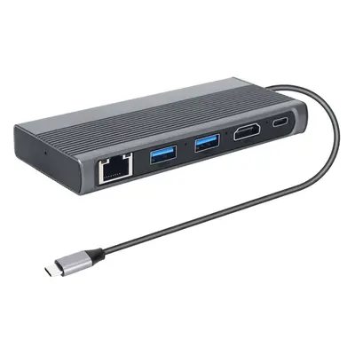 USB C Hub M.2 SSD Enclosure -Compatible+USB3.1+RJ45+PD Type-C Docking Station for M.2 NVME NGFF 