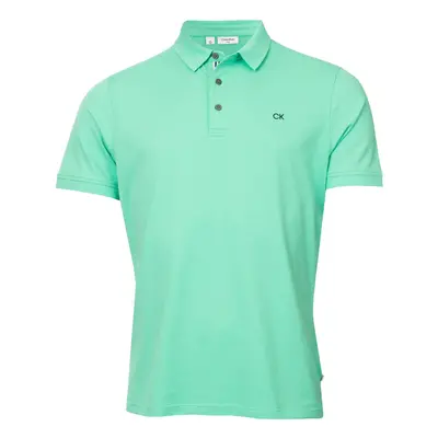 (XL, Mint Sport) Calvin Klein Mens Campus Button Ribbed Collar Golf Polo Shirt