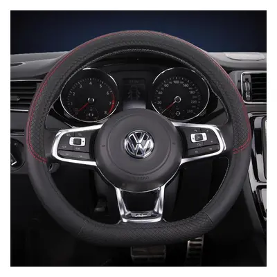 (6) D Shape Car Steering Wheel Cover For Vw Jetta 2017- Golf Scirocco Bettle 2012- Tiguan Auto