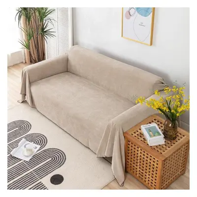 (khaki, 180x300cm) Waterproof Sofa Cover Blanket Multipurpose Solid Color Furniture Cover Durabl