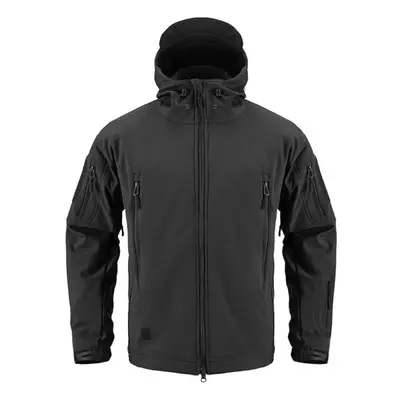 (black, XXXXL) Waterproof Soft Shell Tactical Military Jacket Men Multi-pockets Fleece Lined Win