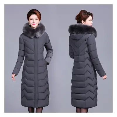 (grey, XXL) Plus Size Middle-aged And Elderly Plus Fertilizer Cotton-padded Jacket Women&apos;s 