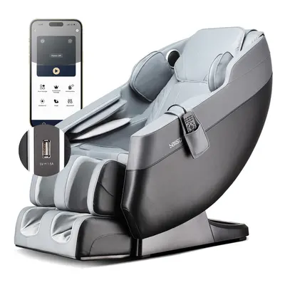 Zero Gravity Back Heated Full Body Massage Chair with Controller,Grey