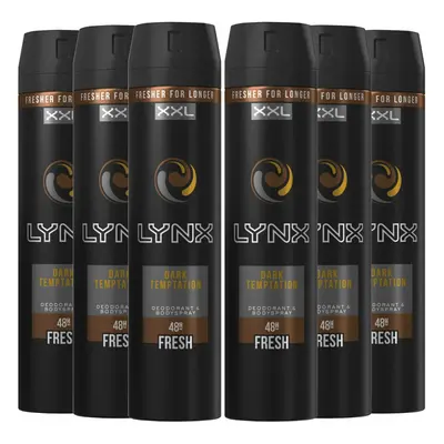 Lynx 48H Fresh Deodorant Body Spray, Dark Temptation, Pack, 250ml