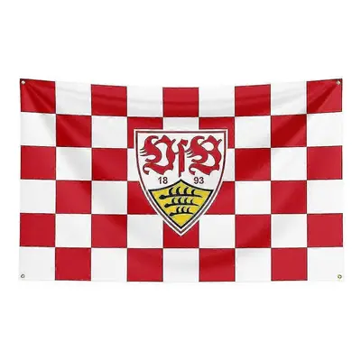 (150 x 240cm, A) Born Pretty 3x5 Vfb Stuttgart Flag Polyester Printed Racing Sport Banner For De