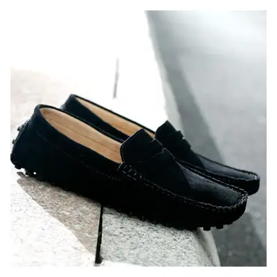 (black, 44) 38--46 Fashion Men&apos;s Casual Shoes Slip On Loafers Moccasins Flat Driving Shoes