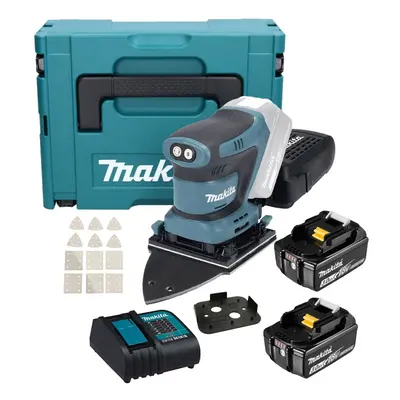 Makita DBO480RFJ 18v LXT 1/4 Sheet Cordless Palm Detail Sander + Delta + 2x3ah