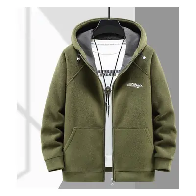 (green, 9XL) Men&apos;s Fall And Winter Thickened Shaker Jacket Oversized Warm Hooded Jacket