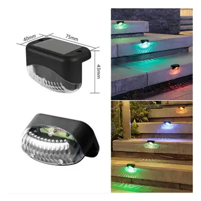 (multicolor, PCS) 16pcs Solar Led Light Outdoor Stair Wall Lights Pathway Yard Patio Steps Lamps