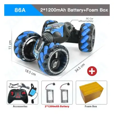 (2 battery, Blue) 4wd Rc Radio Gesture Induction Remote Control Car