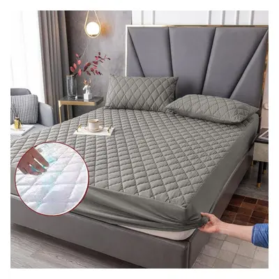 (180x200x25cm, Grey) Waterproof Quilted Mattress Protector