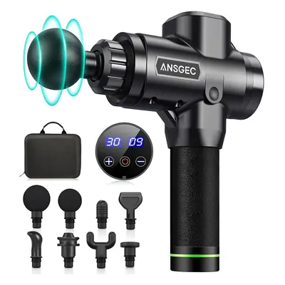 Massage Gun Deep Tissue, ANSGEC Speeds Powerful Percussion Massager, Portable Massage Gun, Fasci