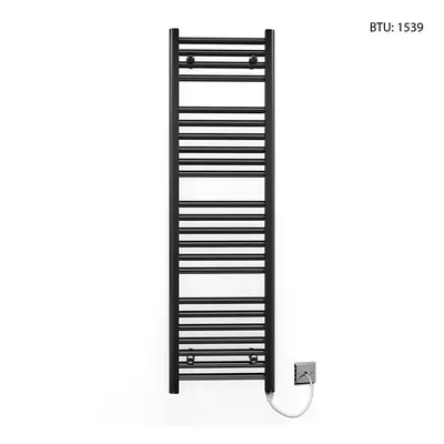 (300 x 1200mm) Black Electric Bathroom Towel Rail Radiator