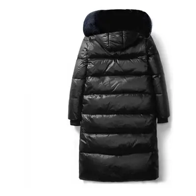 (L 46-52KG, black) Parkas Long Black Female Coat Winter Waterproof Women's down jacket Wi