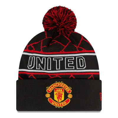 New Era Man UTD Sport Beanie Hat Sage Bobble Black Red White