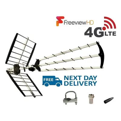 (70 Element Tri boom Very High Gain TV Aerial, Easy Setup) Viewi Loft & Outdoor Digital TV Aeria