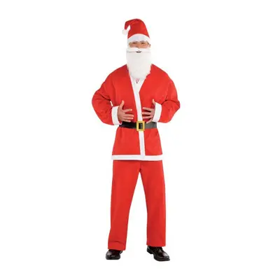 santa suit men cotton red 6-piece size