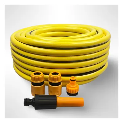 (75 Metre, No) DBL MAX Garden Hose Pipe Premium Yellow Reinforced