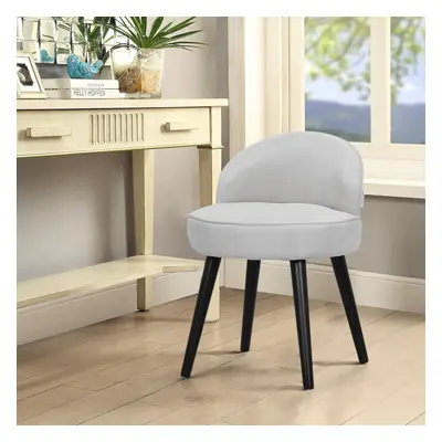 Modern Velvet Dressing Table Stool with Solid Wood Legs